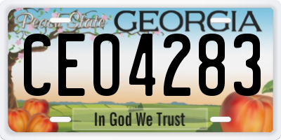 GA license plate CEO4283