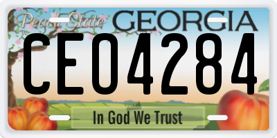 GA license plate CEO4284