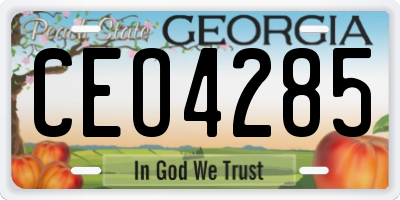 GA license plate CEO4285
