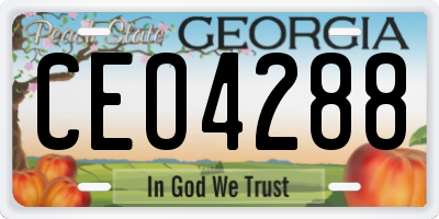 GA license plate CEO4288