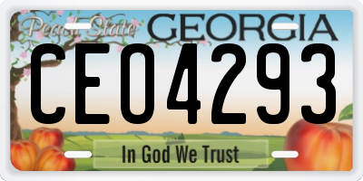GA license plate CEO4293