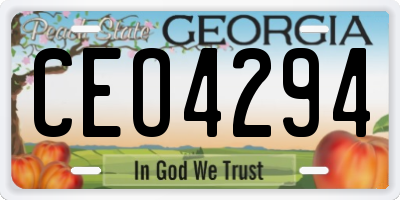 GA license plate CEO4294