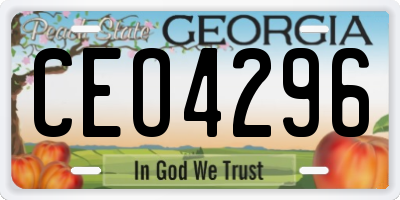 GA license plate CEO4296
