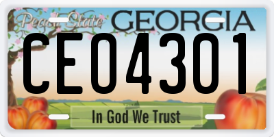GA license plate CEO4301