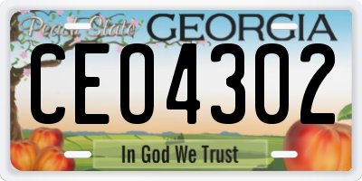 GA license plate CEO4302