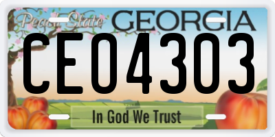 GA license plate CEO4303