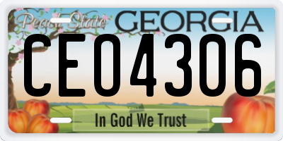 GA license plate CEO4306