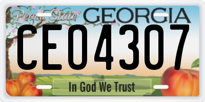 GA license plate CEO4307