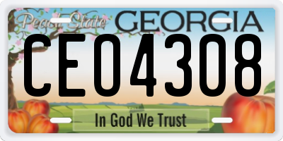 GA license plate CEO4308