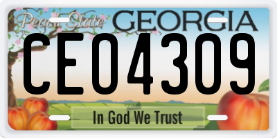 GA license plate CEO4309