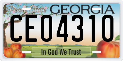 GA license plate CEO4310