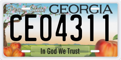 GA license plate CEO4311