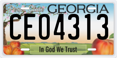 GA license plate CEO4313