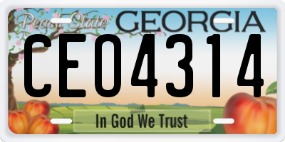 GA license plate CEO4314