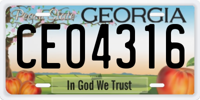 GA license plate CEO4316