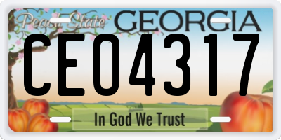 GA license plate CEO4317