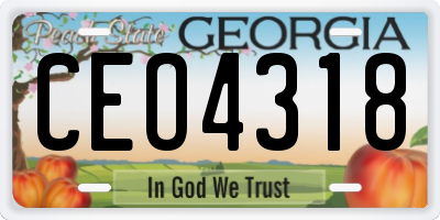 GA license plate CEO4318