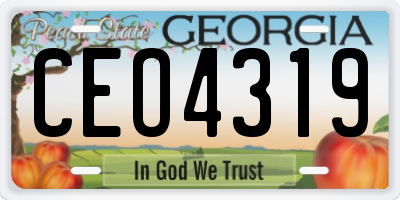 GA license plate CEO4319