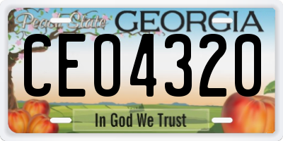 GA license plate CEO4320