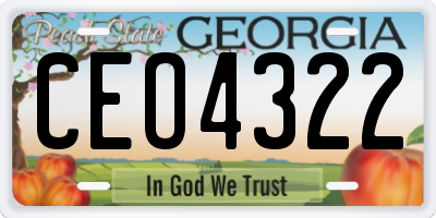 GA license plate CEO4322