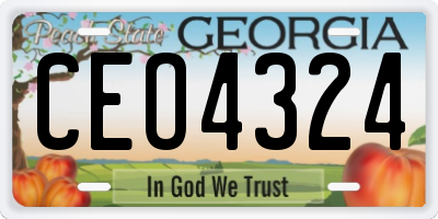 GA license plate CEO4324