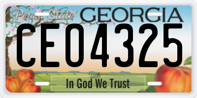GA license plate CEO4325