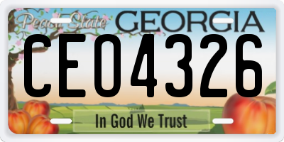 GA license plate CEO4326