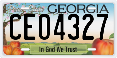 GA license plate CEO4327