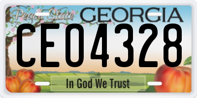 GA license plate CEO4328