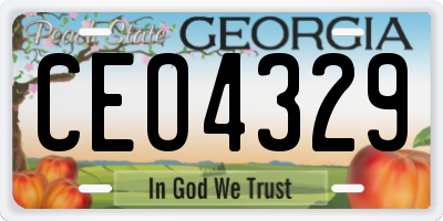 GA license plate CEO4329