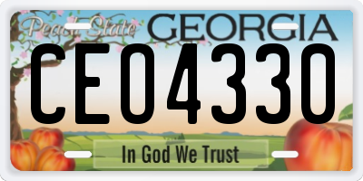 GA license plate CEO4330