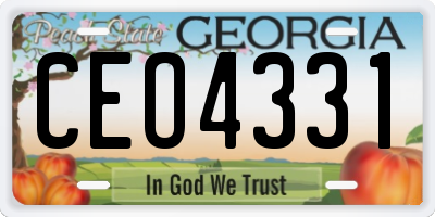 GA license plate CEO4331