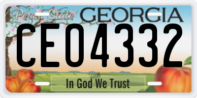 GA license plate CEO4332