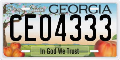 GA license plate CEO4333