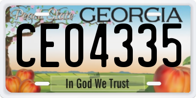 GA license plate CEO4335