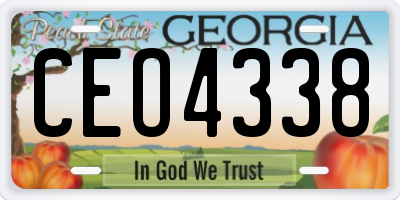 GA license plate CEO4338