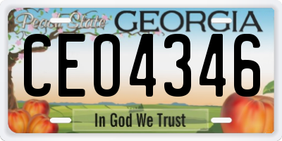 GA license plate CEO4346