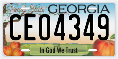 GA license plate CEO4349