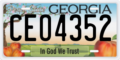GA license plate CEO4352