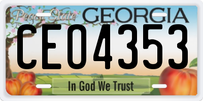 GA license plate CEO4353