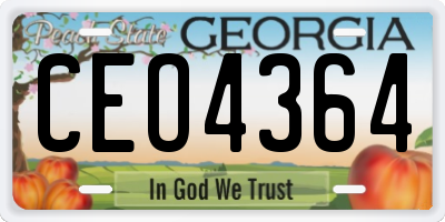 GA license plate CEO4364