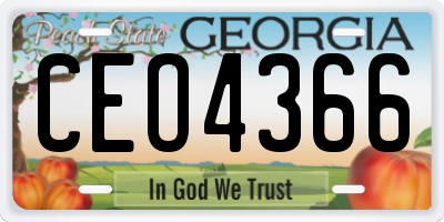 GA license plate CEO4366