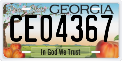 GA license plate CEO4367