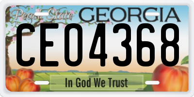 GA license plate CEO4368