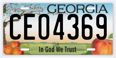 GA license plate CEO4369
