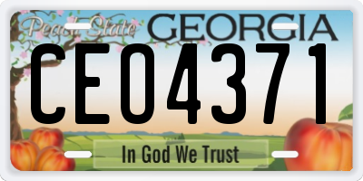 GA license plate CEO4371