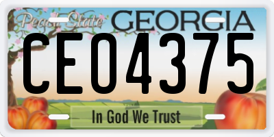 GA license plate CEO4375