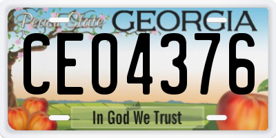 GA license plate CEO4376