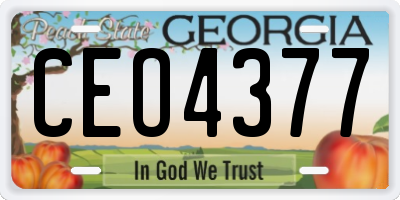 GA license plate CEO4377
