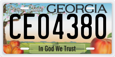 GA license plate CEO4380